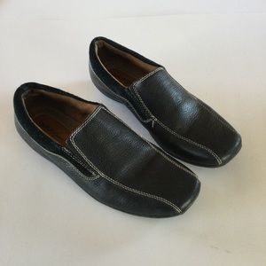 Natural Soul by Naturalizer Leather Black Slip On Shoes Size 8M